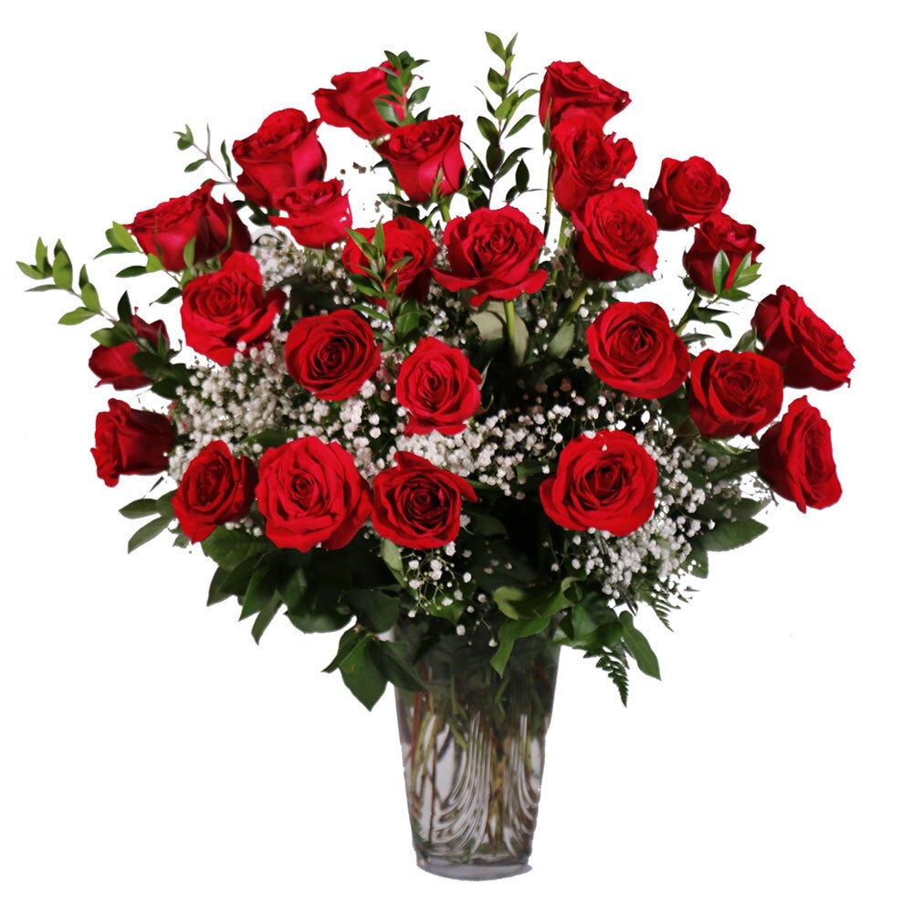 2 Dozen Roses White Orchid Florist & Gifts